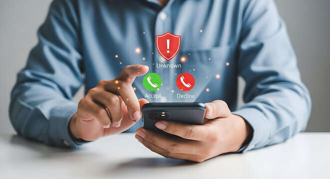 Business professional selecting yes or no on smartphone decision making app concept