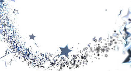 Fototapeta premium Abstract design with swirling stars on a white background, perfect for backgrounds, celebrations, and festive occasions.