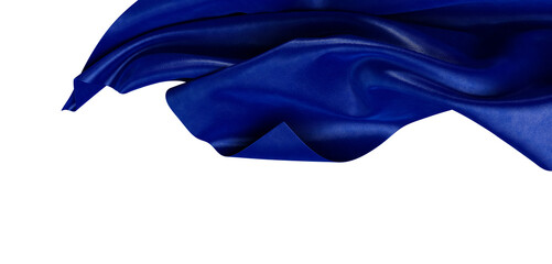 Abstract shot of beautiful blue fabric flowing and waving with a white background. This image is great for textile, fash © vegefox.com