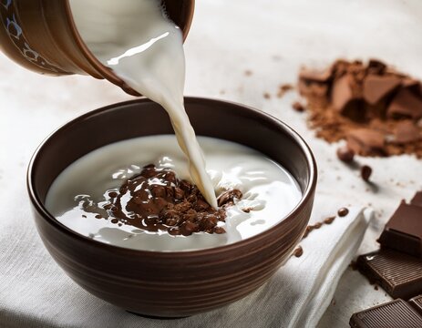 mixing milk and chocolate