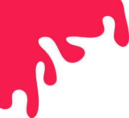 Obraz premium Red Paint Drip Corner Decoration