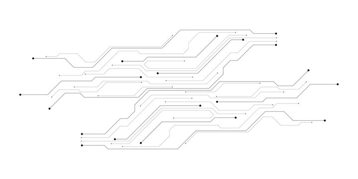 Vector Technology black circuit diagram concept. Abstract technology on white background. High-tech circuit board .