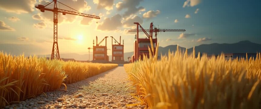 Dynamic visual narrative of rice trade showcasing modern trading hubs efficient supply networks and strategic market intelligence fostering global food security in staple grains in  Photo Stock  Conce