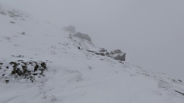 Misty Winter Mountain Slope