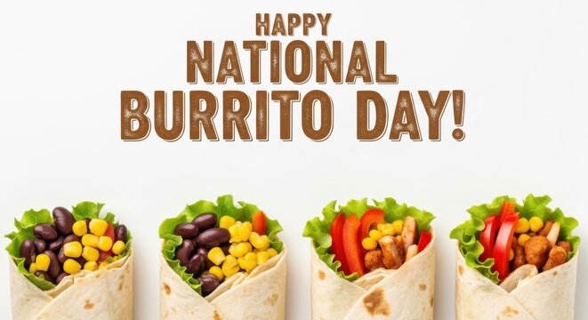 Delicious burritos celebrating National Burrito Day with fresh ingredients