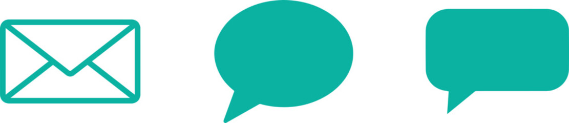 Modern communication icons for messaging and email