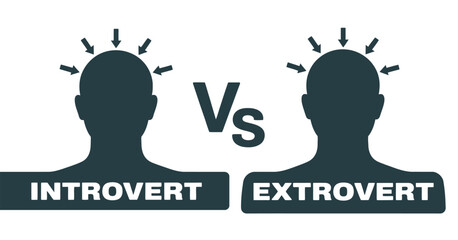 A visual comparison depicting the contrast between an introvert and an extrovert
