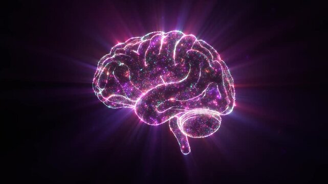 Glowing Digital Representation of a Human Brain
