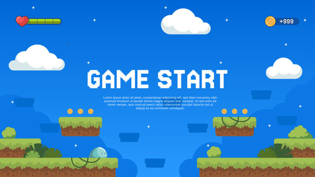 Flat Design Arcade Video Game Background