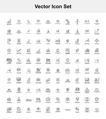 Vector Icon Set in Simple Monochromatic Style with Gray Color on White Background for Graphic Design