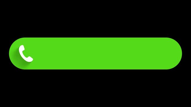  Call us banner lower third, Transparent background. 4K resolution