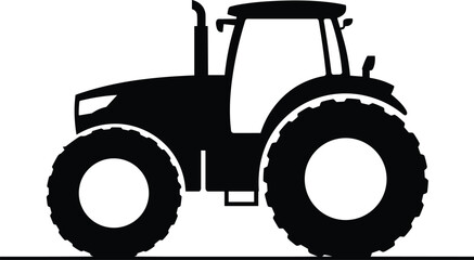 Vector, Illustration, of, Modern, Farm, Tractor, Silhouette, for, Agriculture, Farming, Identity, Branding, Heavy, Machinery, Industrial, Equipment, and, Graphic, Design, Projects, Collection, Icon © MOSTSUMAIYA