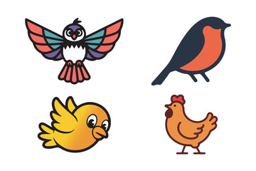 Fototapeta premium Minimalist Bird Illustrations - Nature and Wildlife Icons