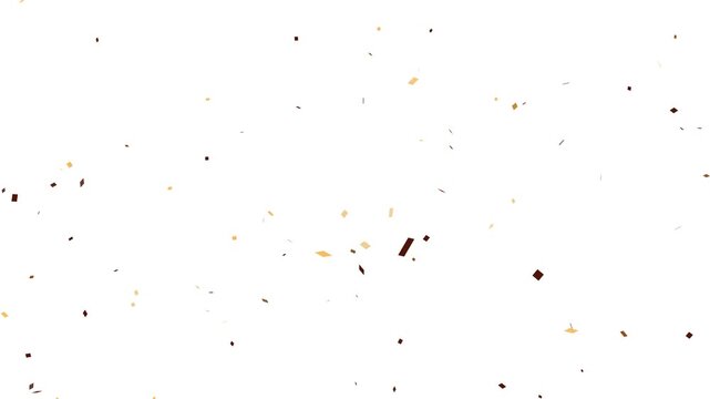 Party popper confetti, colorful celebration animation, realistic 3d metallic glitter particles, slow motion falling effect, isolated white background, alpha matte, 4k