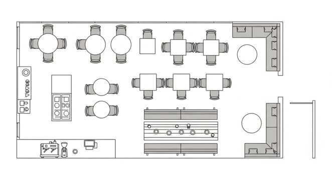 Restaurant Floor Plan Design Layout.
