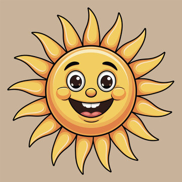 Happy Smiling Sun Mascot &ndash; Cute Cartoon Weather Illustration