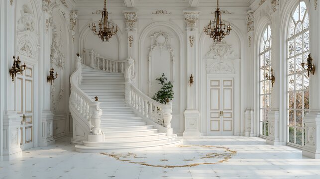 Grand royal palace hall classic interior design high resolution picture