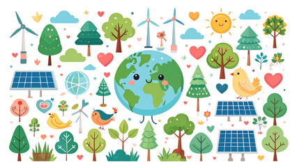 set of easter elements