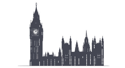 Fototapeta premium Historic Big Ben clock tower standing tall beside Houses of Parliament