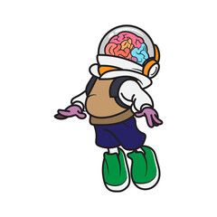 Obraz premium Astronaut mascot logo design vector illustration 