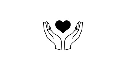 Obraz premium Hands holding heart icon
