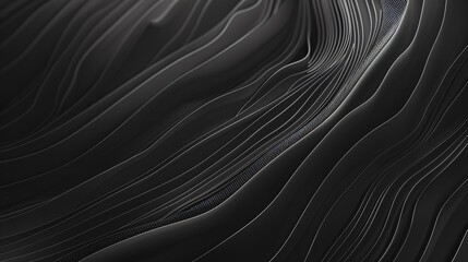 Fototapeta premium Abstract Dark Gray Wavy Lines With Small White Dots And Light Reflections