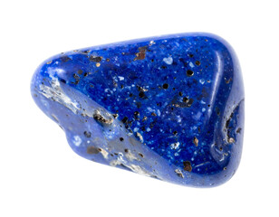 Vibrant blue lapis lazuli gemstone with golden flecks and inclusions.