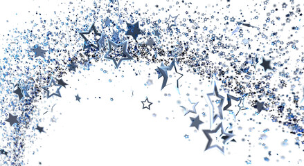 Abstract blue stars over white background.  Festive decoration with sparkling effect for holiday greetings and celebrati © vegefox.com