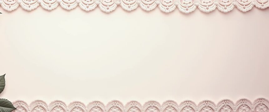 Elegant roses gently sway as the camera slowly pans across a delicately lace-trimmed border, creating a romantic, cinematic ambiance with soft lighting and ample copy space.