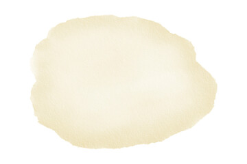Cream Watercolor Paper Organic Shape Soft Rough Edge Natural Hand Painted Texture Copy Space on Transparent Background