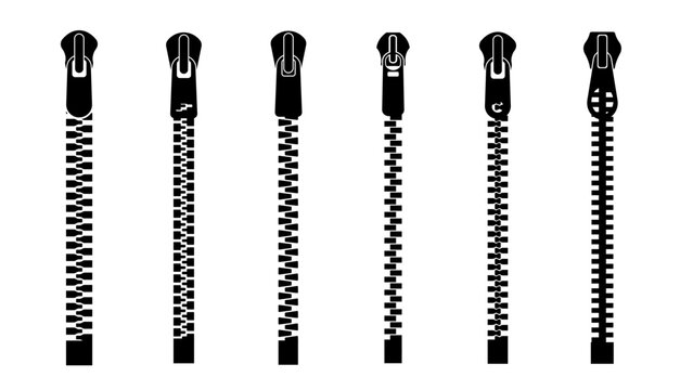 Zipper brush set. Zip vector.  Patterns with zipper brushes.