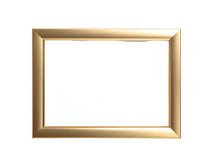 Golden rectangular frame isolated on a white background perfect for art.