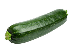 Fresh green zucchini vegetable isolated on white background healthy food concept.