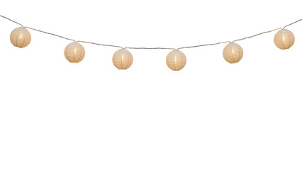 Fototapeta premium A string of oval shaped lights isolated on transparent background