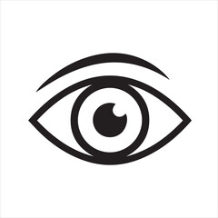 Minimal Eye Icon &ndash; Black and White Vector. Simple eye symbol in clean monochrome vector style isolated on white background.