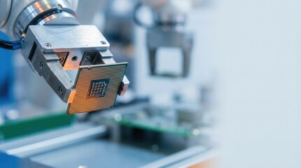 Automation Gripper Presenting Computer Chip