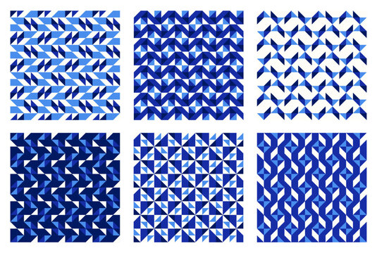Color tessellation collection, bundle of modern seamless vector patterns