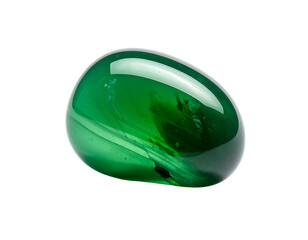Vibrant green gemstone with a smooth polished surface and captivating shine.