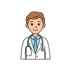 Fototapeta premium Doctor with stethoscope, healthcare professional celebrating Labor Day