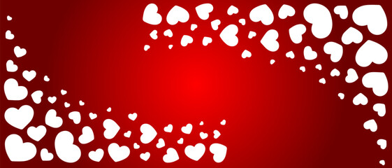 Red abstract background with hearts and circles creates a romantic valentine pattern for a holiday celebration card or wedding wallpaper design with red light and pink texture vector art