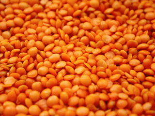 Lentil. Dry lentil seeds. Brown pulse grains. Raw legume texture. Organic food heap. Healthy protein ingredient. Wooden bowl beans. Culinary background macro. Agriculture harvest pile. Natural fiber