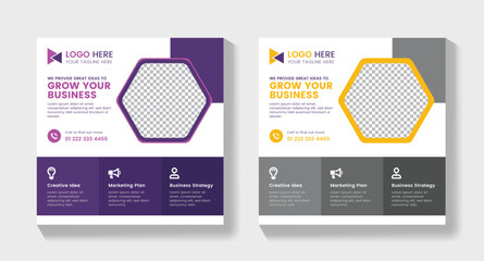 Modern Social Media Post Flyer &ndash; Creative Business Marketing Template, Modern Social Media Flyer Design for Online Promotion