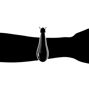 Medical Leech Therapy Silhouette for Ancient Blood Healing Practices