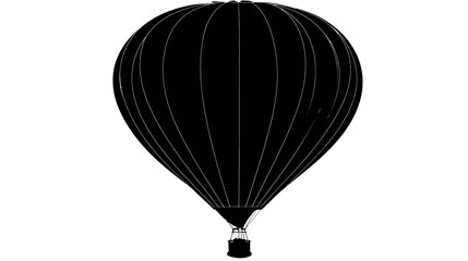 Black silhouette of a hot air balloon. Simple vector illustration for air travel, adventure, freedom, and exploration.
