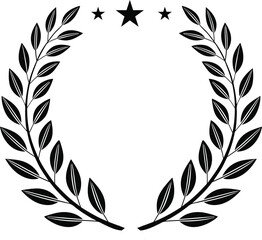Obraz premium Classic laurel wreath with three stars symbolizing achievement and victory