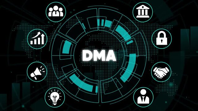 Digital Marketing Agency D M A Concept with and Infographic marketing strategy business finance