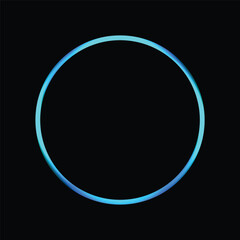 A glowing cyan circle against a dark background