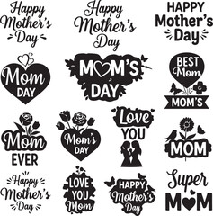 Mother's day greeting card designs and logos
