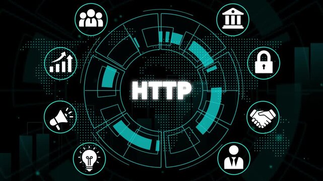 H T P protocol concept with for secure online communication and data transfer http