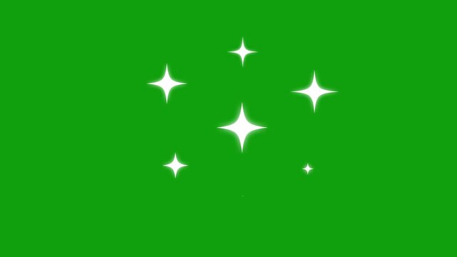 Blinking doodle cartoon retro stars sparkle animation, glowing twinkling night vector shine, seamless starry background 4K loop video with alpha channel light. 4k video